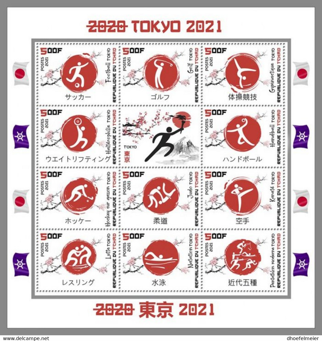 CHAD 2021 MNH Tokyo Summer Games 2021 Olympische Sommerspiele M/S No.2 - IMPERFORATED - DHQ2214 - Verano 2020 : Tokio
