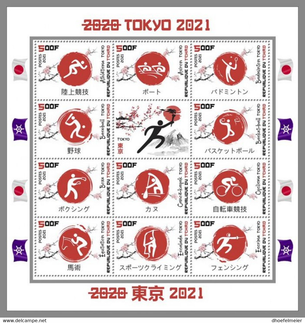 CHAD 2021 MNH Tokyo Summer Games 2021 Olympische Sommerspiele M/S No.1 - IMPERFORATED - DHQ2214 - Sommer 2020: Tokio