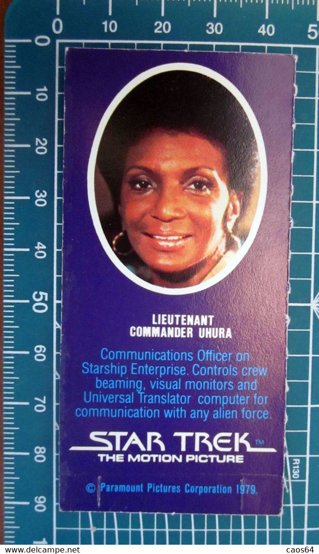 Star Trek Lieutemant Commander Uhura Vintage Paramount Pictures Corporation 1979 Card - Star Trek