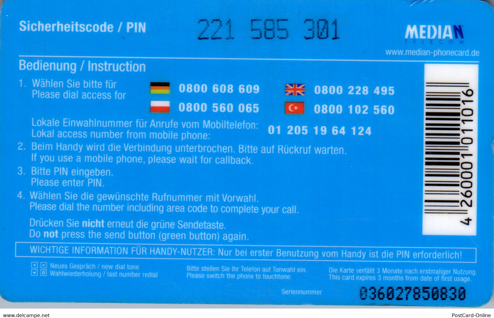 31943 - Österreich - Median , Servus , Prepaid - Oesterreich