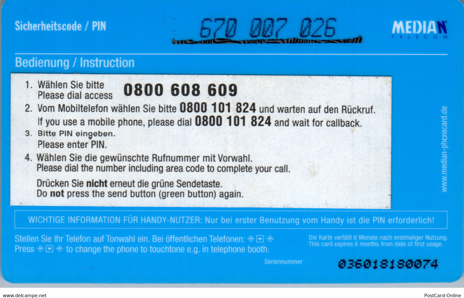 31945 - Österreich - Median , Servus , Prepaid - Oesterreich