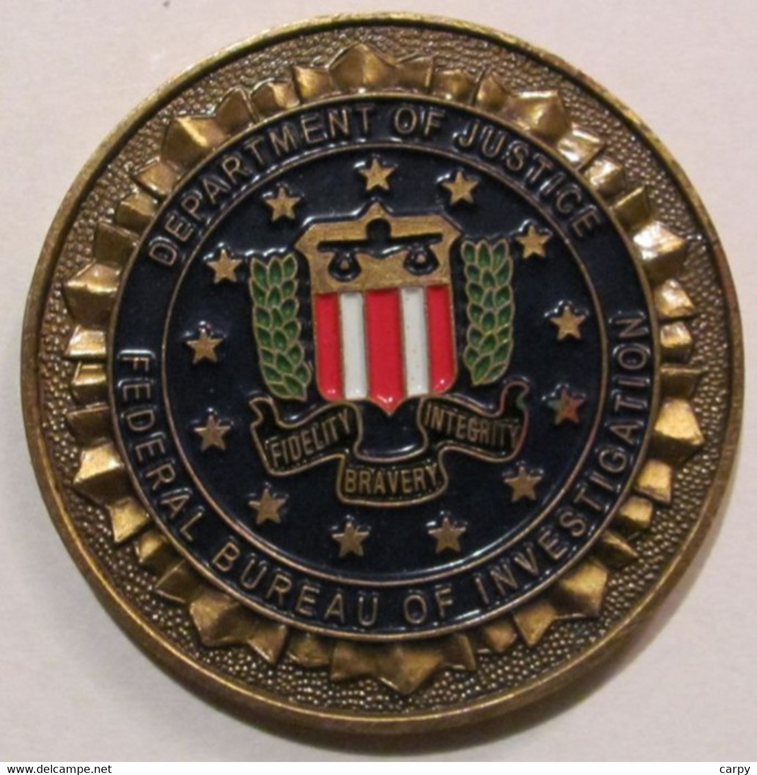 USA "Federal Bureau Of Investigation / FBI" Superb Enamel Medal Or Challenge Coin / D: 45 Mm; 34,50 G / RARE Version - Professionnels/De Société