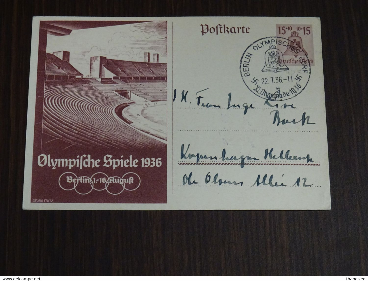 Germany 1936 Berlin Olympic Stadium Postkarte - Cartas & Documentos