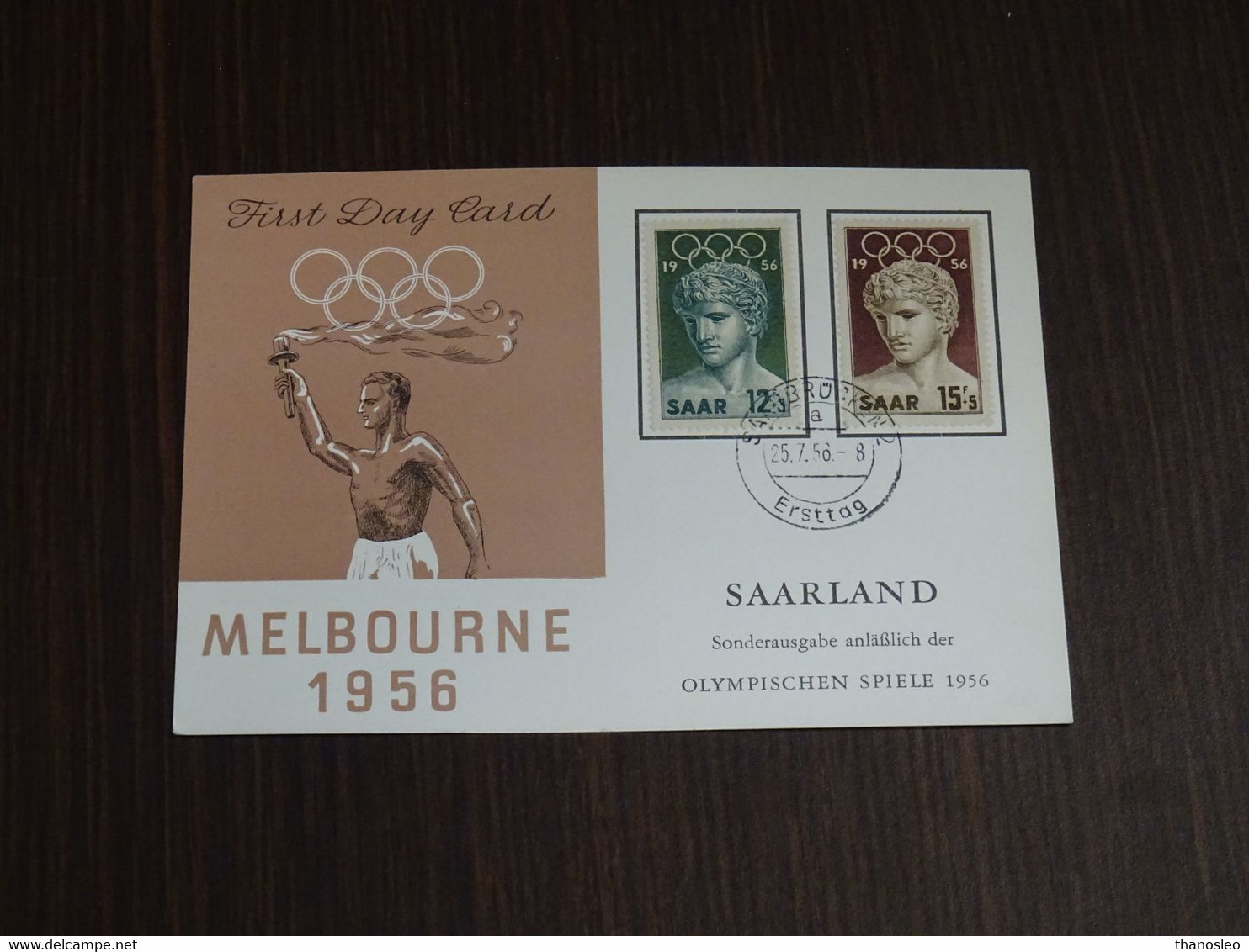 SAAR 1956 Melbourne Olympic Games Postcard VF - Postwaardestukken