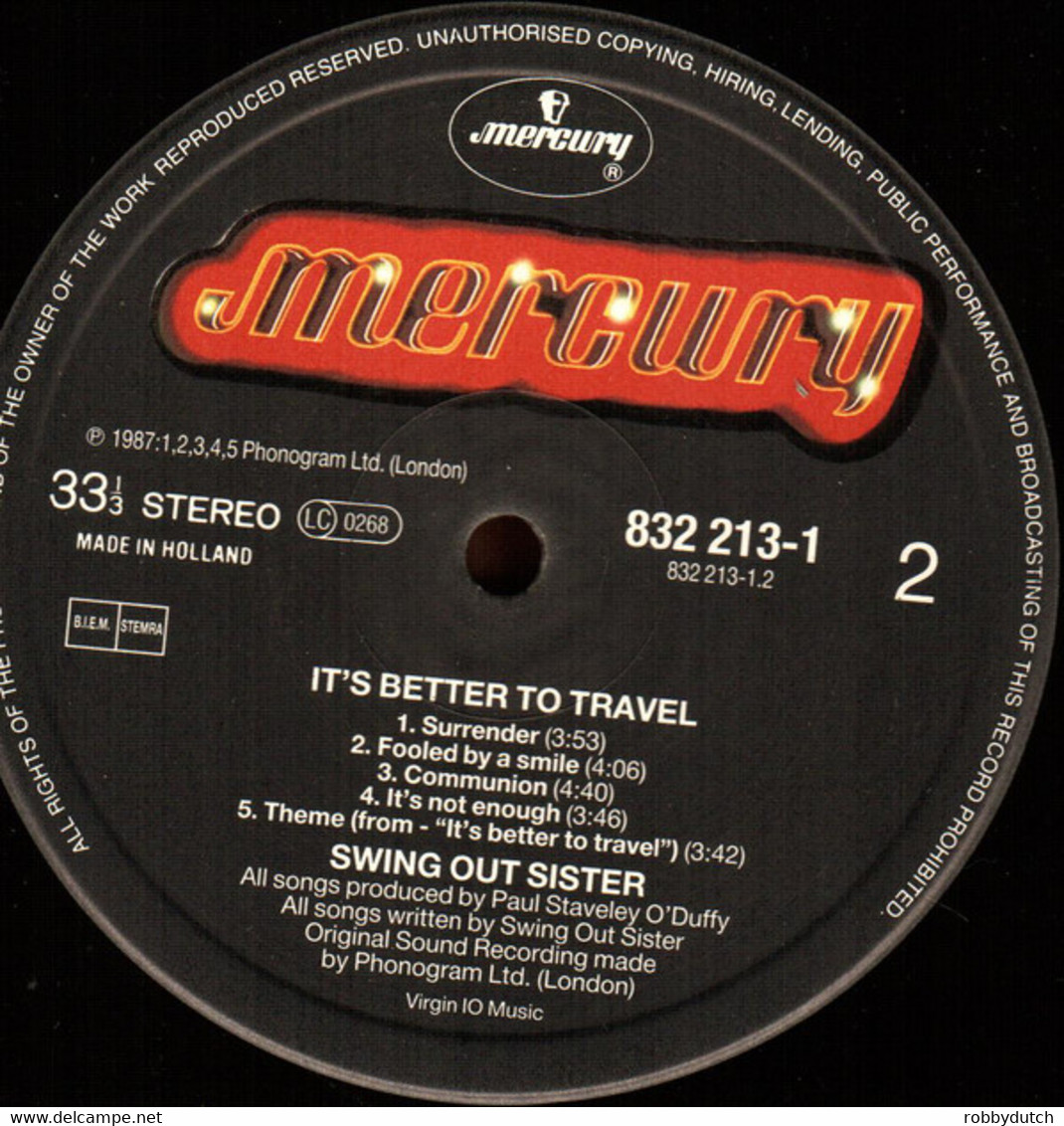 * LP *  SWING OUT SISTER - IT' S BETTER TO TRAVEL (Holland 1987) - Soul - R&B