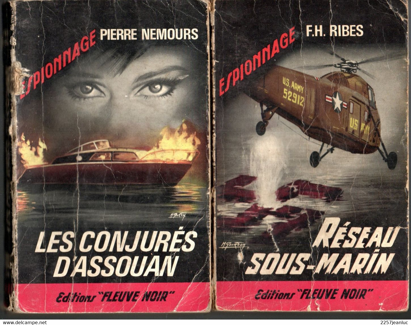 2 Romans Espionnage -  Editions Fleuve Noir  N: 509 Réseau Sous Marine Et N: 525 Les Conjurés D'assouan De 1965/66 - Fleuve Noir