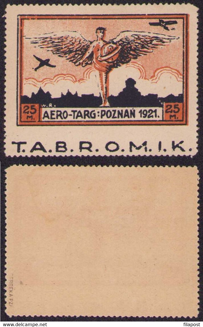 Poland 1921 Error / Tabromik, Extra Charge For Air Mail, With Imperforated Tag / Guarantee Berbeka P67 - Errors & Oddities