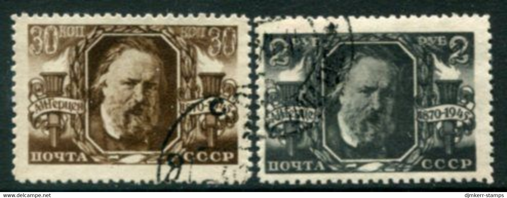 SOVIET UNION 1945 Herzen Death Anniversary Used.  Michel 988-89 - Used Stamps