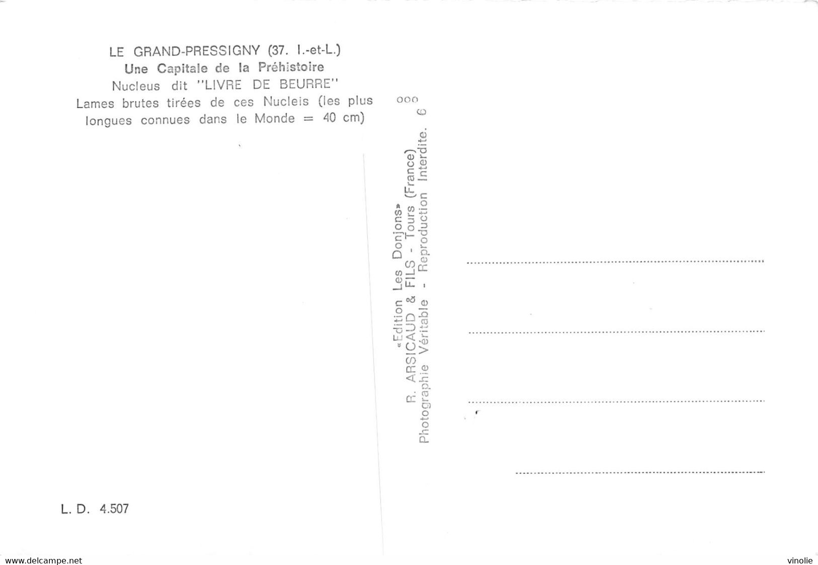 PIE-22-T.PL-2387 :  ARCHEOLOGIE. LE GRAND-PRESSIGNY. UNE LIVRE DE BEURRE. SILEX TAILLE. NUCLEIS. PREHISTOIRE - Dolmen & Menhirs