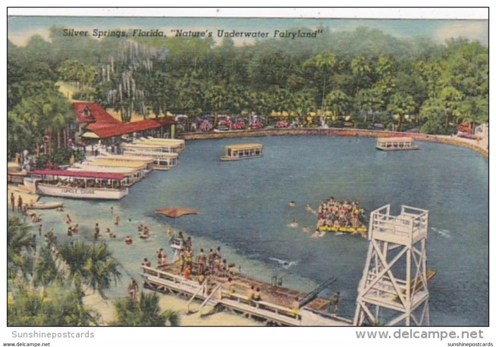 Florida Silver Springs Boat Docks And Glass Bottom Boats Curteich - Silver Springs