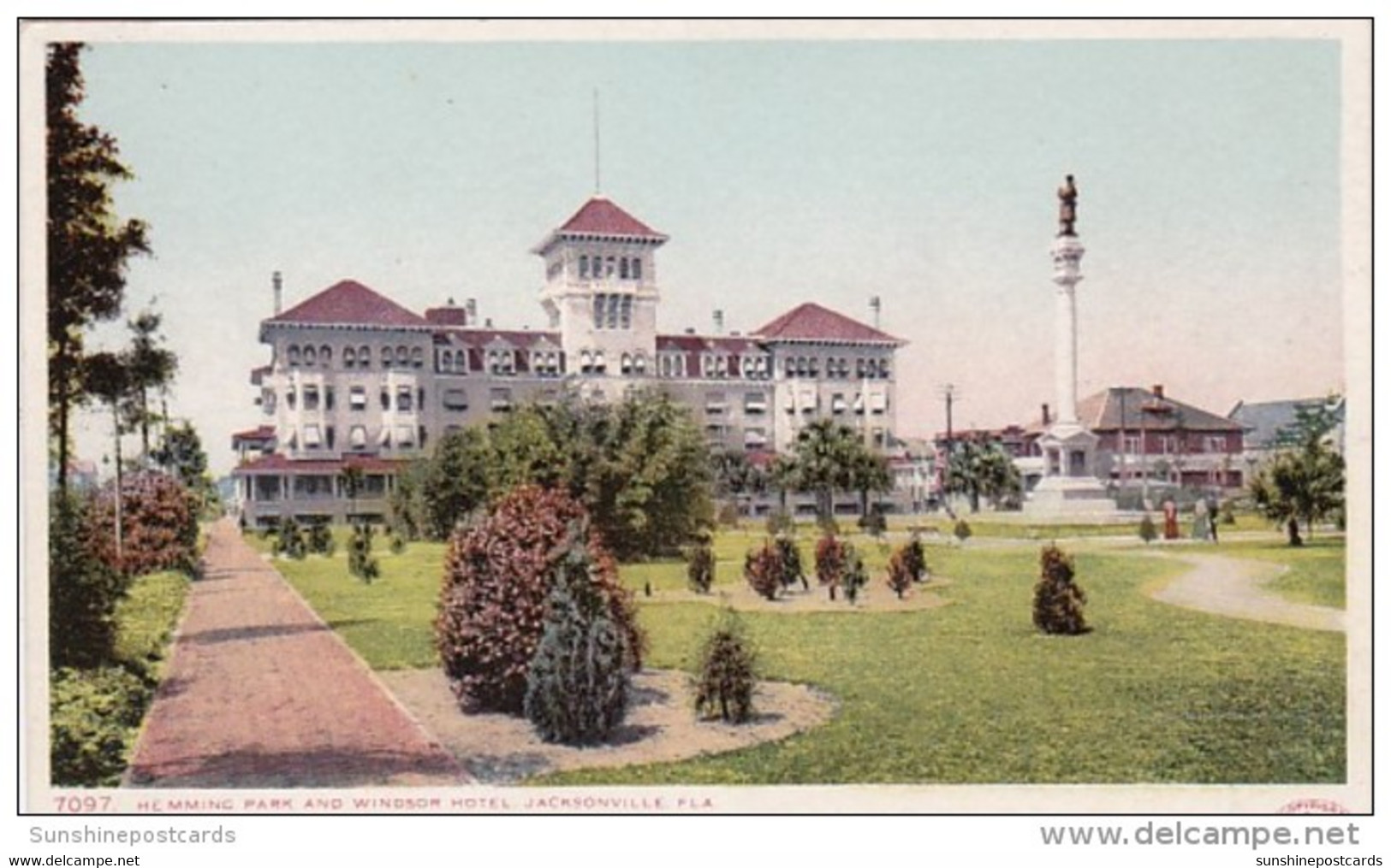 Florida Jacksonville Hotel Windsor And Hemming Park Detroit Publishing - Jacksonville