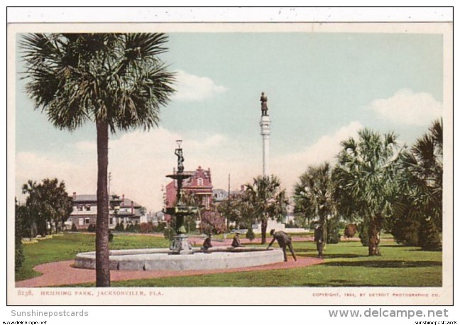 Florida Jacksonville Fountain In Hemming Park Detroit Publishing - Jacksonville