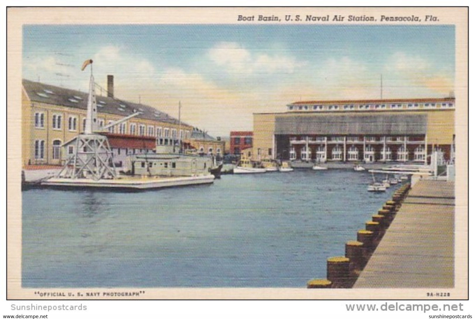 Florida Pensacola Boat Basin U S Naval Air Station 1941 Curteich - Pensacola
