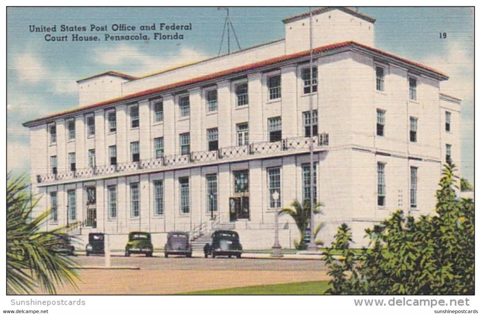 Florida Pensacola Post Office And Federal Court House 1945 - Pensacola