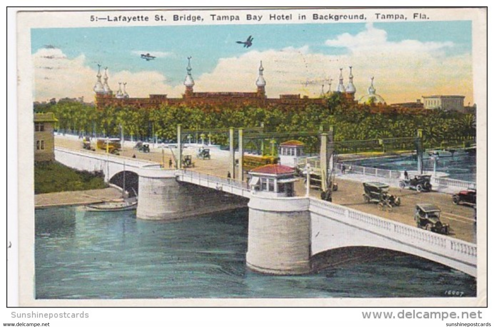 Florida Tampa Lafayette Street Bridge Tampa Bay Hotel In Background 1925 - Tampa
