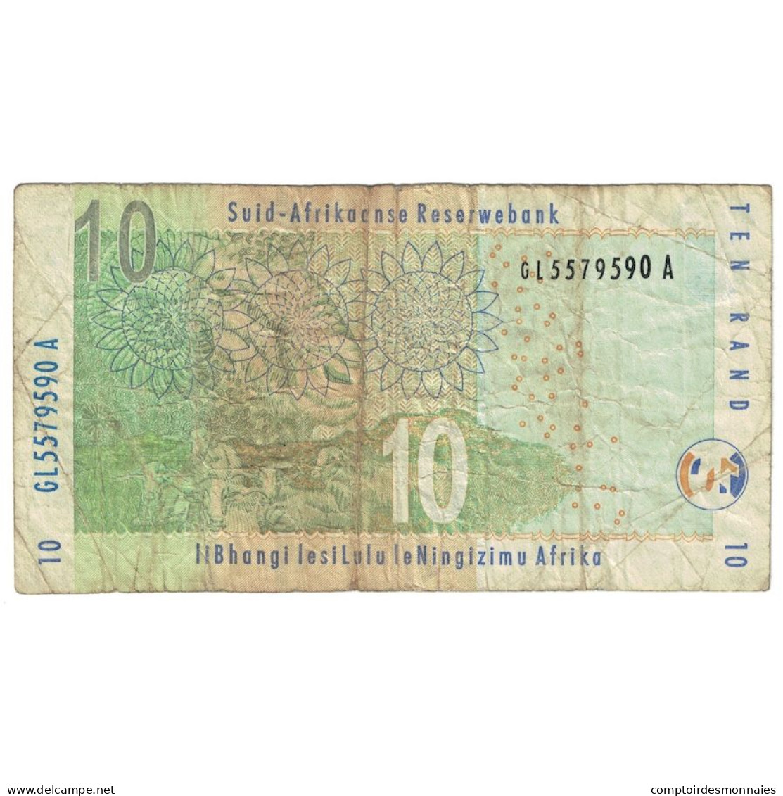 Billet, Afrique Du Sud, 10 Rand, 1999, KM:123b, B - Afrique Du Sud