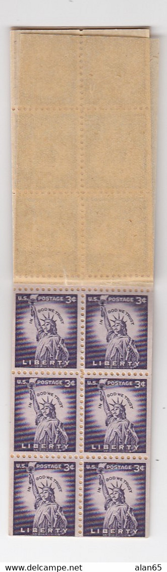 Booklet BK104, 3-cent Statue Of Liberty 1954 Issue MNH Booklet Cover And Two Block Of Stamps Inside - 2. 1941-80