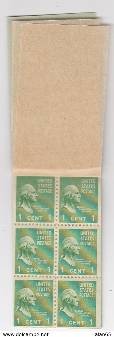 Partial Booklet BK86 Sc#804b, 1-cent Washington 1939 Issue MNH Booklet Cover And One Block Of Stamps Inside - ...-1940