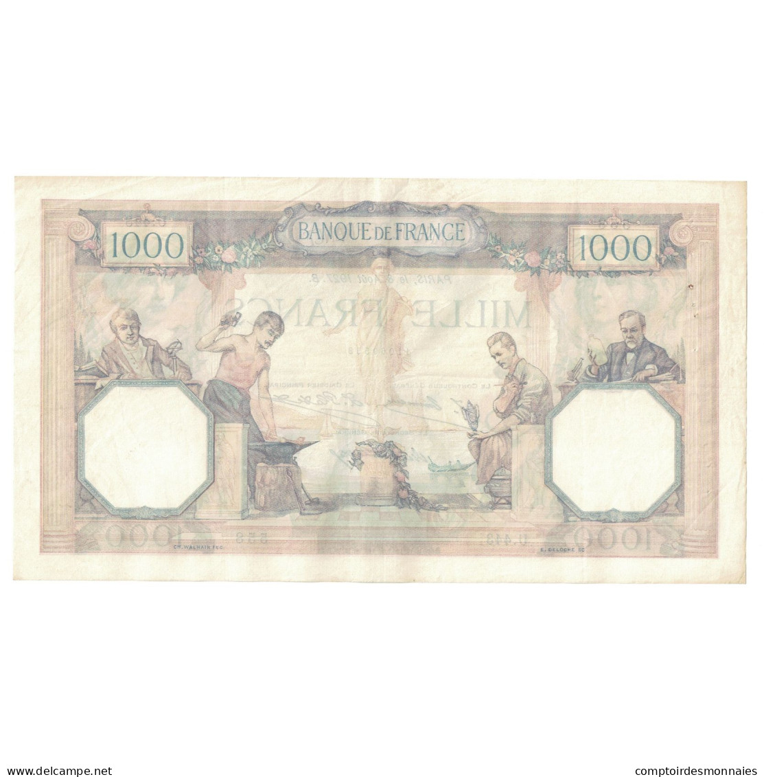 France, 1000 Francs, Cérès Et Mercure, 1927, U.443, TTB, Fayette:37.1, KM:79a - 1 000 F 1927-1940 ''Cérès Et Mercure''