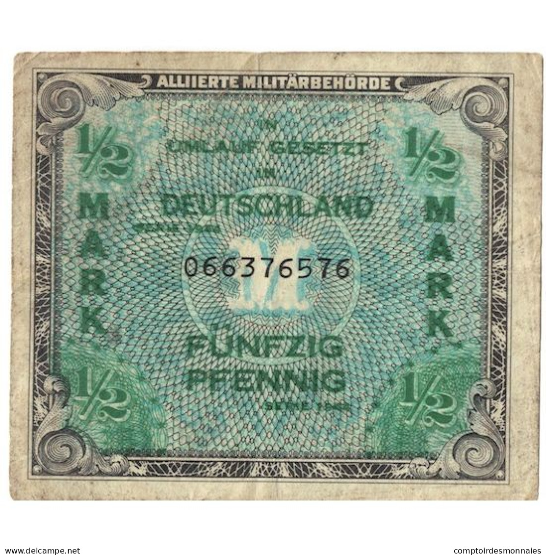 Billet, Allemagne, 1/2 Mark, 1944, KM:191a, TB - 1/2 Mark