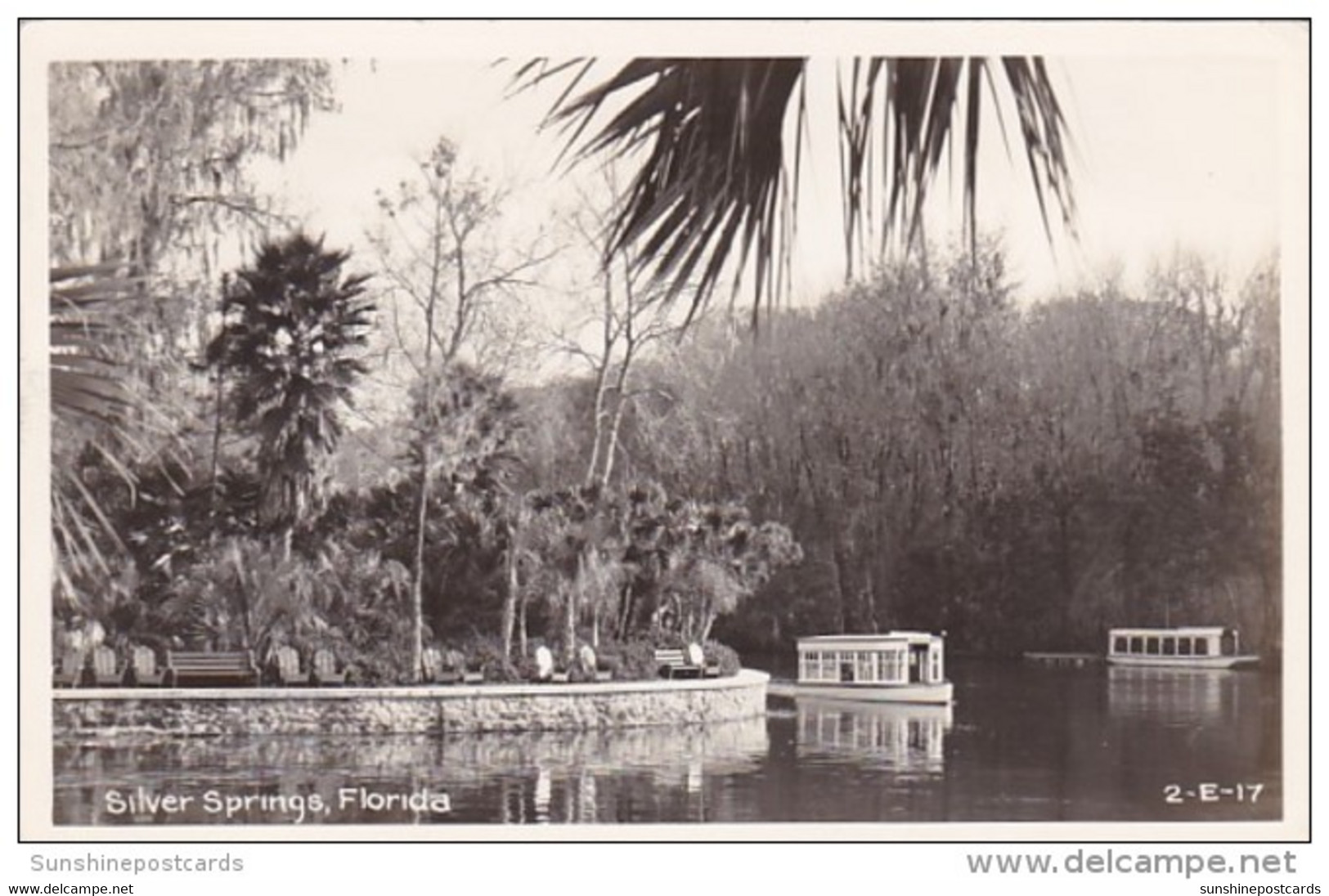 Florida Silver Springs Glass Bottom Boat Real 1949 Photo - Silver Springs