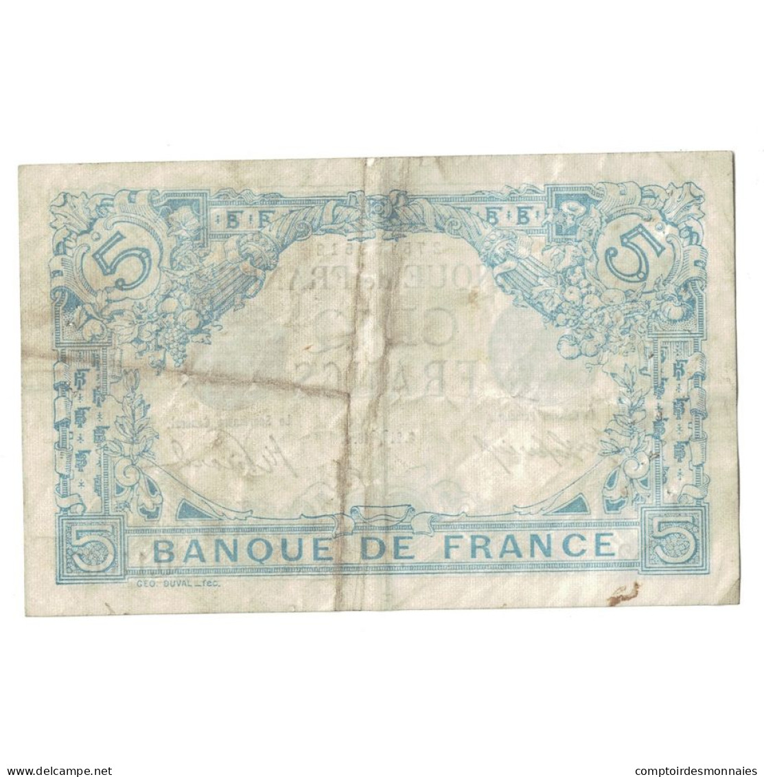 France, 5 Francs, Bleu, 1916, D.110, TTB, Fayette:2.37, KM:70 - 5 F 1912-1917 ''Bleu''