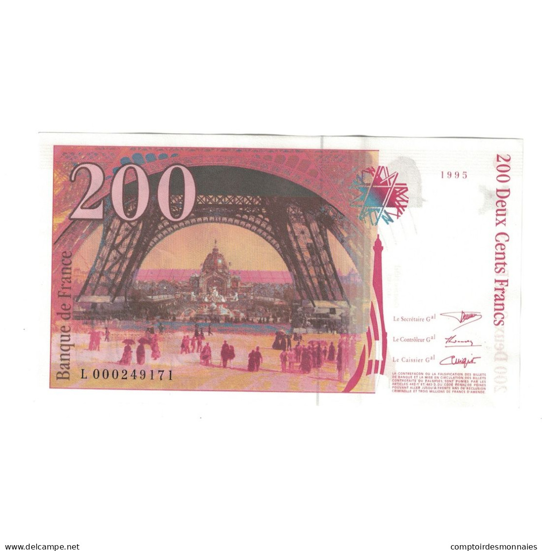 France, 200 Francs, Eiffel, 1995, L.000, SPL+, Fayette:75.1, KM:159a - 200 F 1995-1999 ''Eiffel''