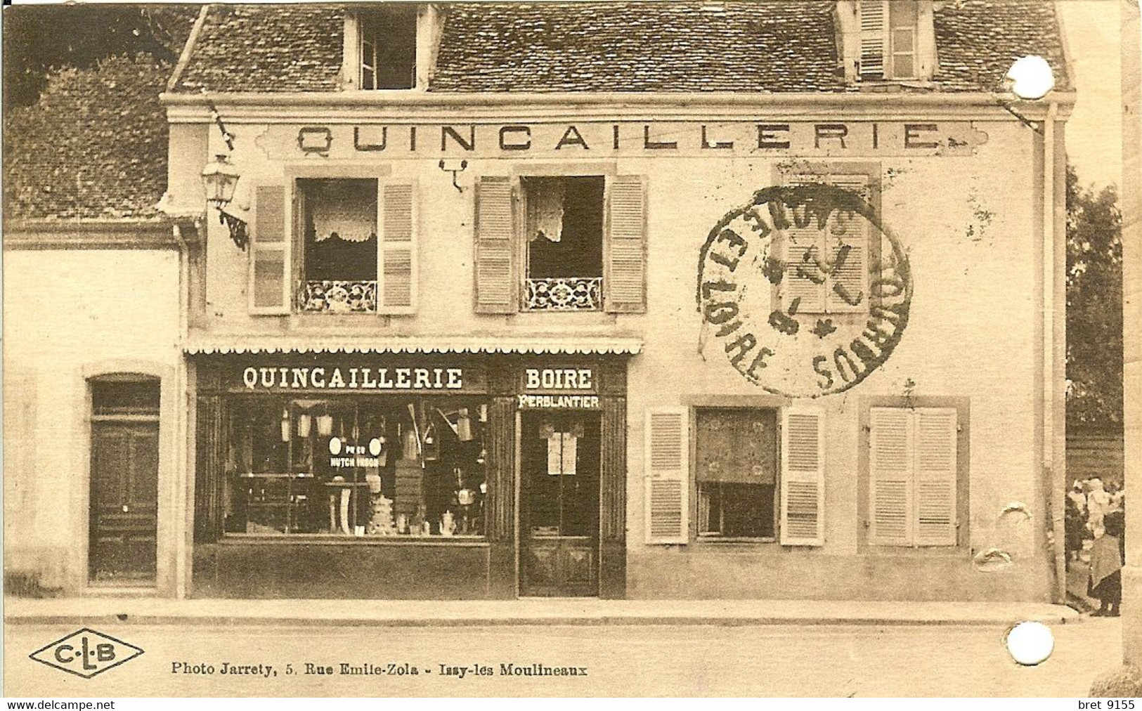 92 ISSY LES MOULINEAUX QUINCAILLERIE BOIRE FERBLANTIER 5 RUE EMILE ZOLA UTILISE POUR COMMANDE CHEZ BLOT GALLAND TOURNUS - Issy Les Moulineaux