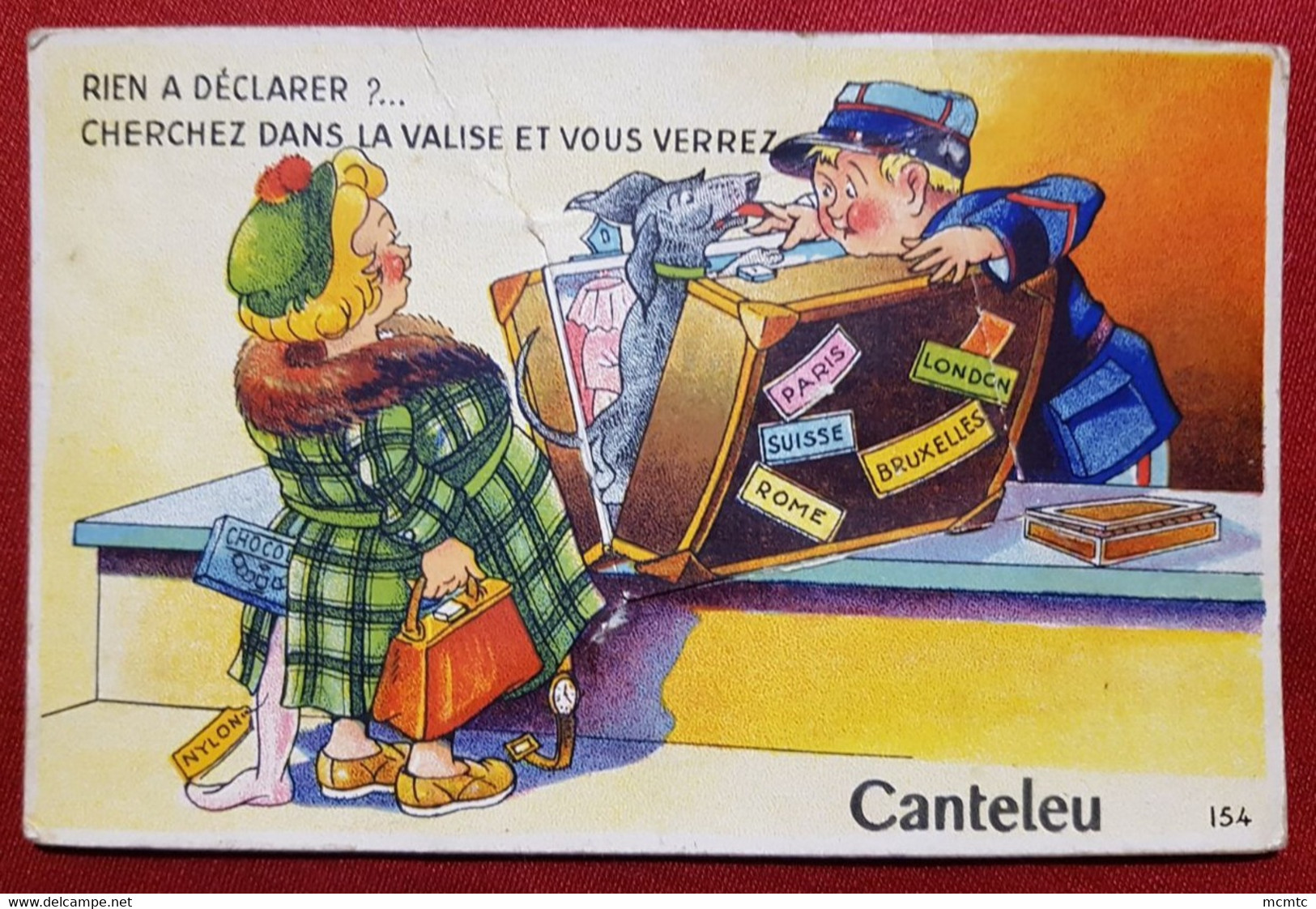 Carte à Système Canteleu - ( Abîmée Et Manque Le Dépliant )- Rien à Déclarer? Cherchez Dans La Valise Et Vous Verrez - Canteleu