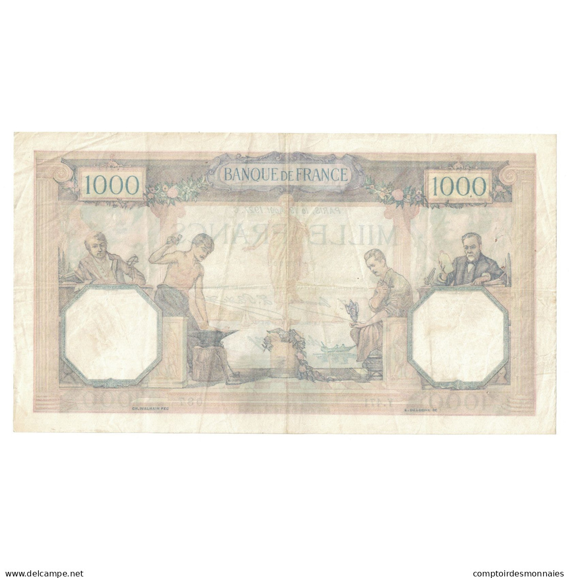 France, 1000 Francs, Cérès Et Mercure, 1927, Y.471, TTB, Fayette:37.1, KM:79a - 1 000 F 1927-1940 ''Cérès E Mercure''