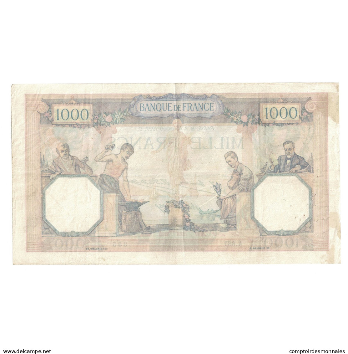 France, 1000 Francs, Cérès Et Mercure, 1927, A.657, TB+, Fayette:37.1, KM:79a - 1 000 F 1927-1940 ''Cérès Et Mercure''