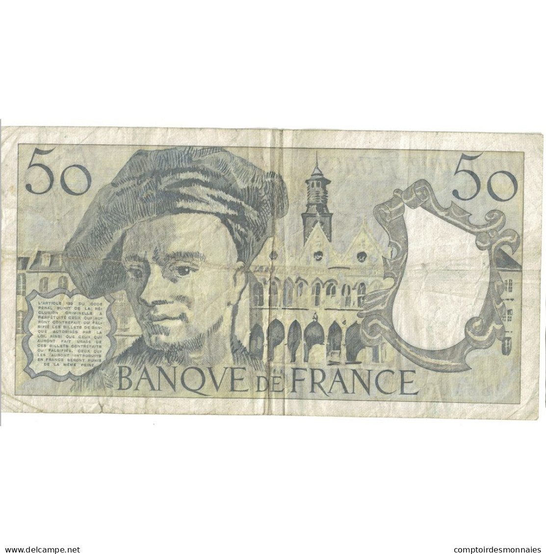 France, 50 Francs, Quentin De La Tour, 1990, O.62, TB+, KM:152e - 50 F 1976-1992 ''Quentin De La Tour''