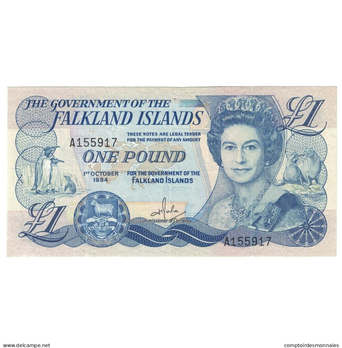 Billet, Îles Falkland, 1 Pound, 1984, 1984-10-01, KM:13a, SPL+ - Isole Falkland