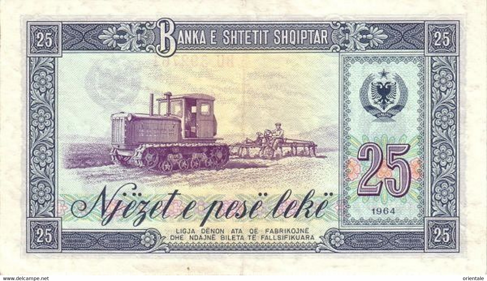 ALBANIA P. 37a 25 L 1964 UNC - Albanie