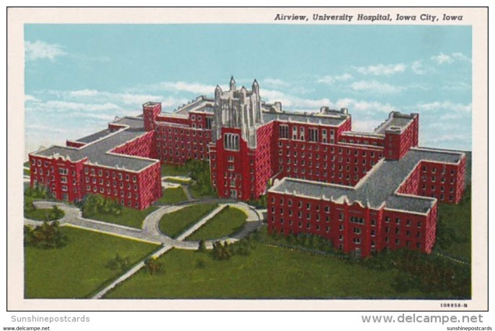 Iowa Iowa City Aerial View University Hospital Curteich - Iowa City