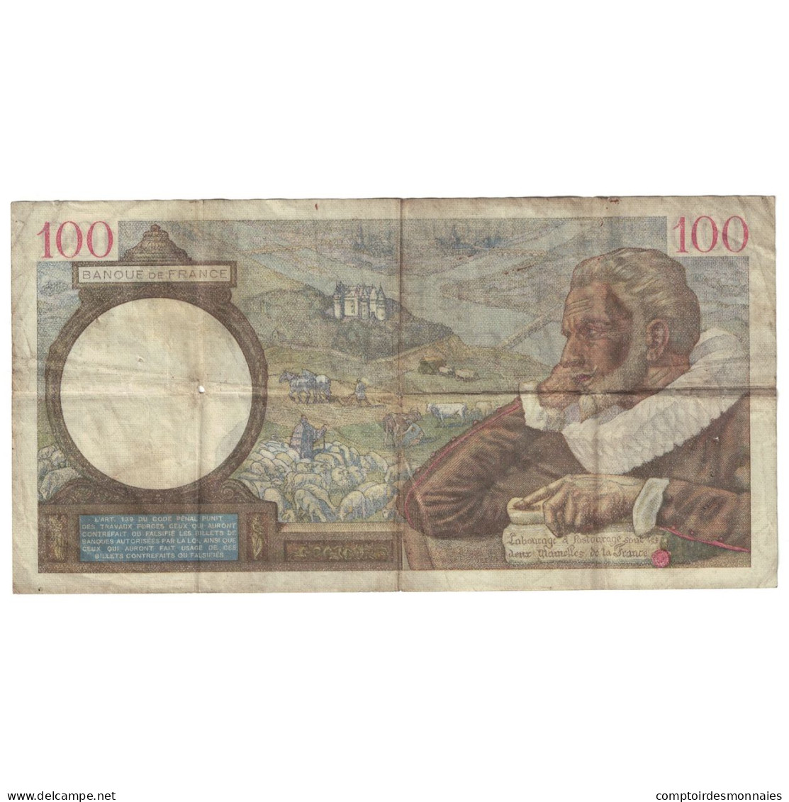 France, 100 Francs, Sully, 1939, H.399, TB, Fayette:26.13, KM:94 - 100 F 1939-1942 ''Sully''