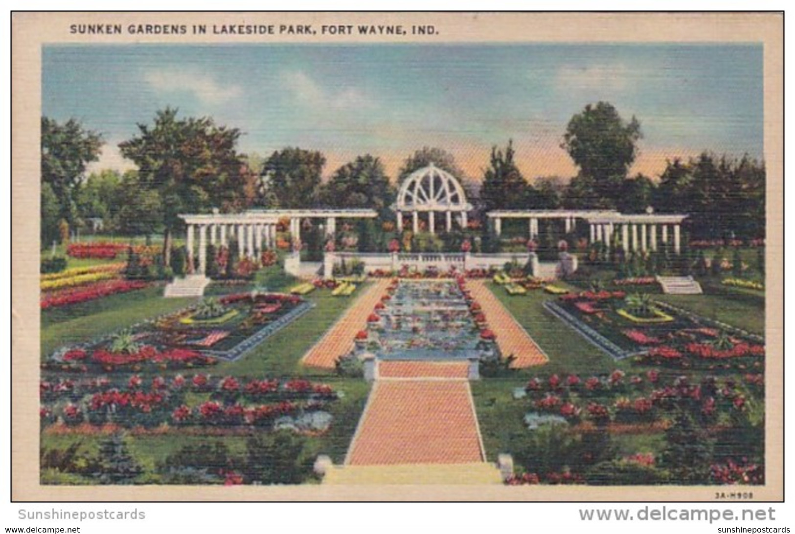 Indiana Fort Wayne Sunken Gardens In Lakeside Park 1959 Curteich - Fort Wayne