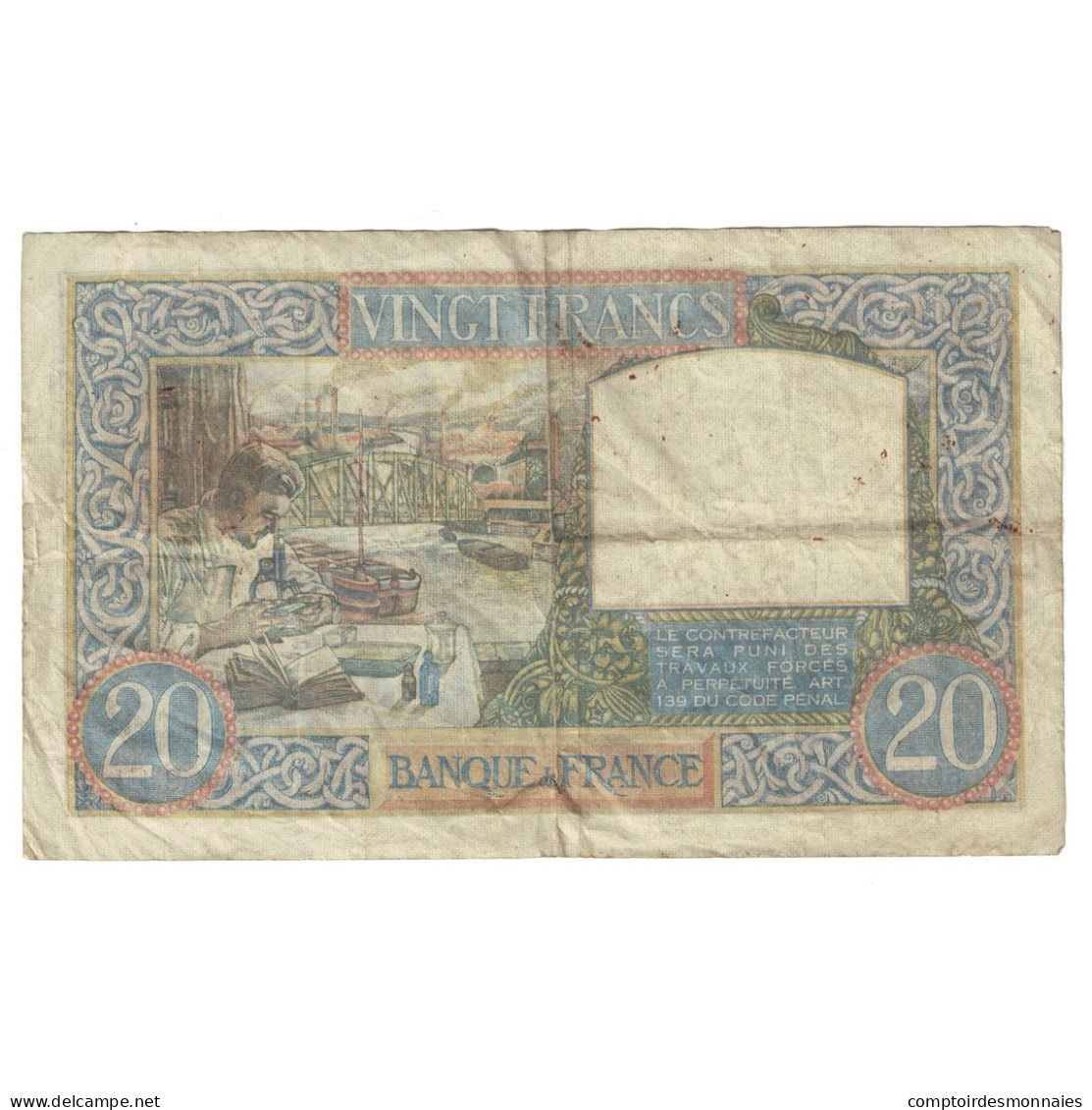 France, 20 Francs, Science Et Travail, 1941, F.569, TB, Fayette:12.18, KM:92b - 20 F 1939-1942 ''Science Et Travail''