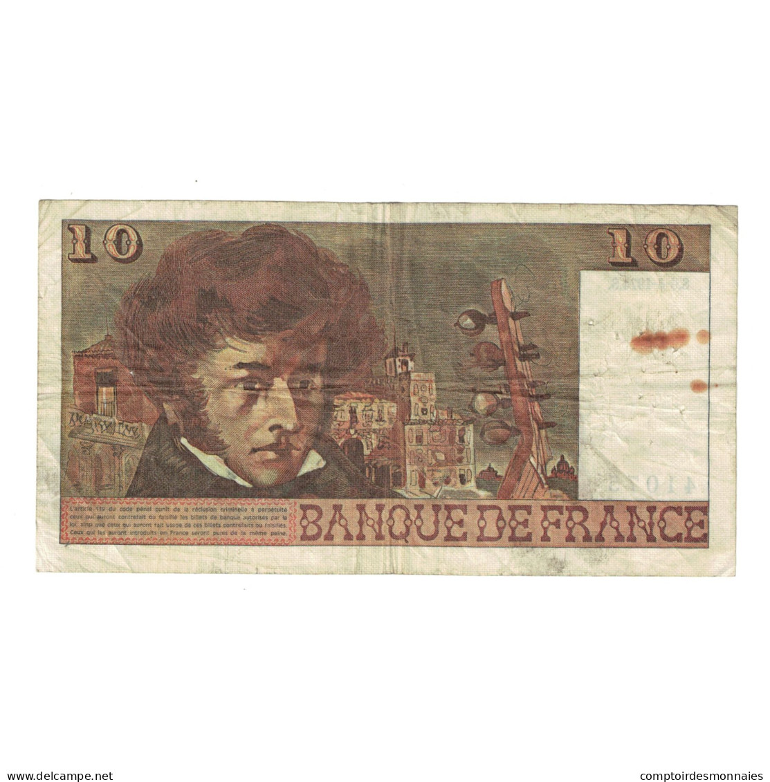 France, 10 Francs, Berlioz, 1974, Q.64, B, Fayette:63.5, KM:150a - 10 F 1972-1978 ''Berlioz''