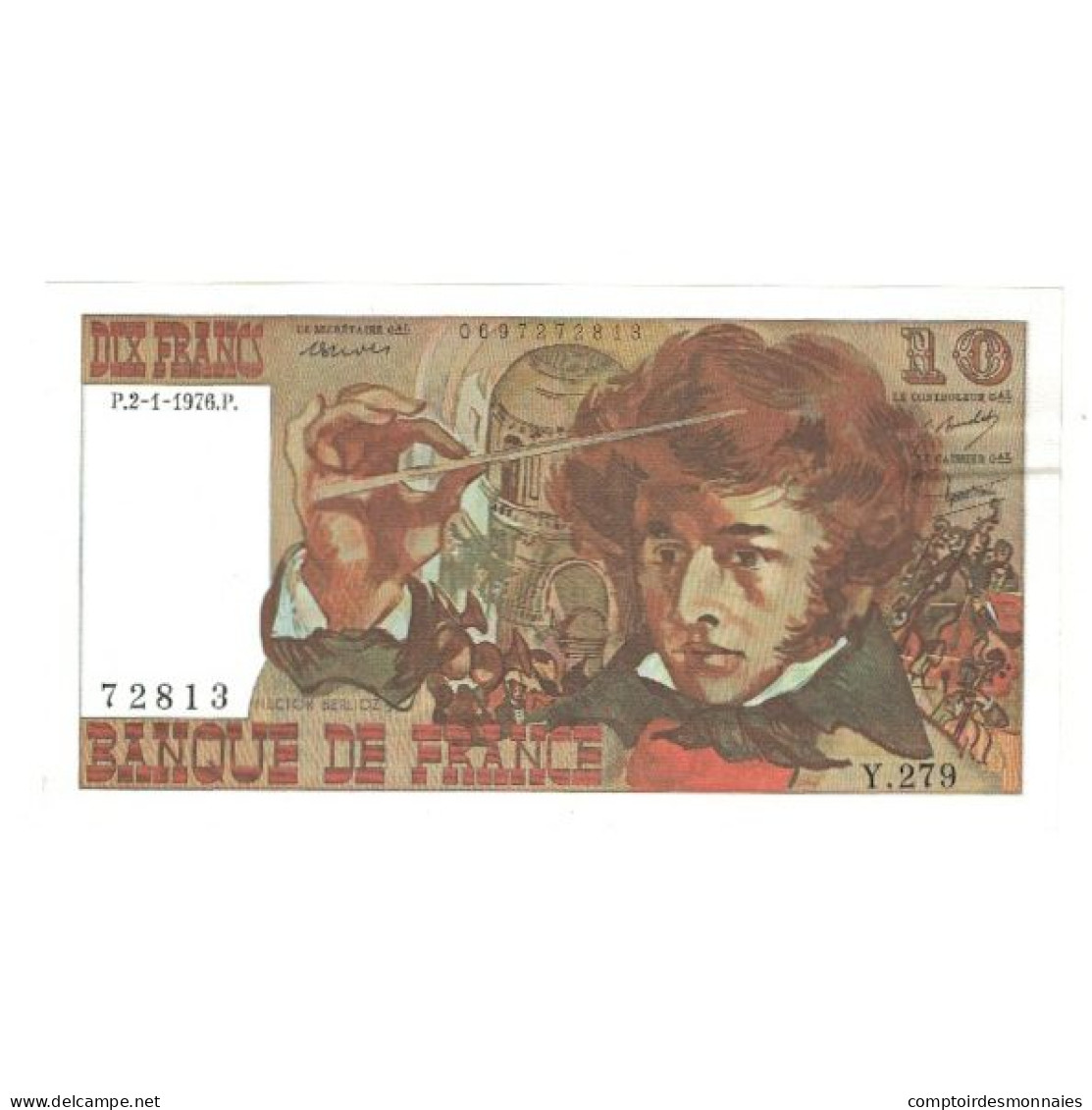 France, 10 Francs, Berlioz, 1976, Y.279, SUP, Fayette:63.16, KM:150c - 10 F 1972-1978 ''Berlioz''