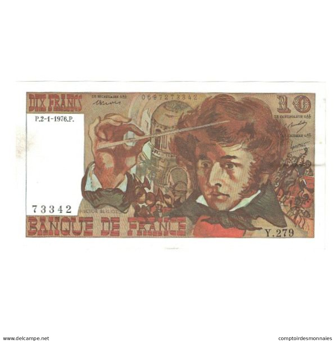 France, 10 Francs, Berlioz, 1976, Y.279, SUP+, Fayette:63.16, KM:150c - 10 F 1972-1978 ''Berlioz''