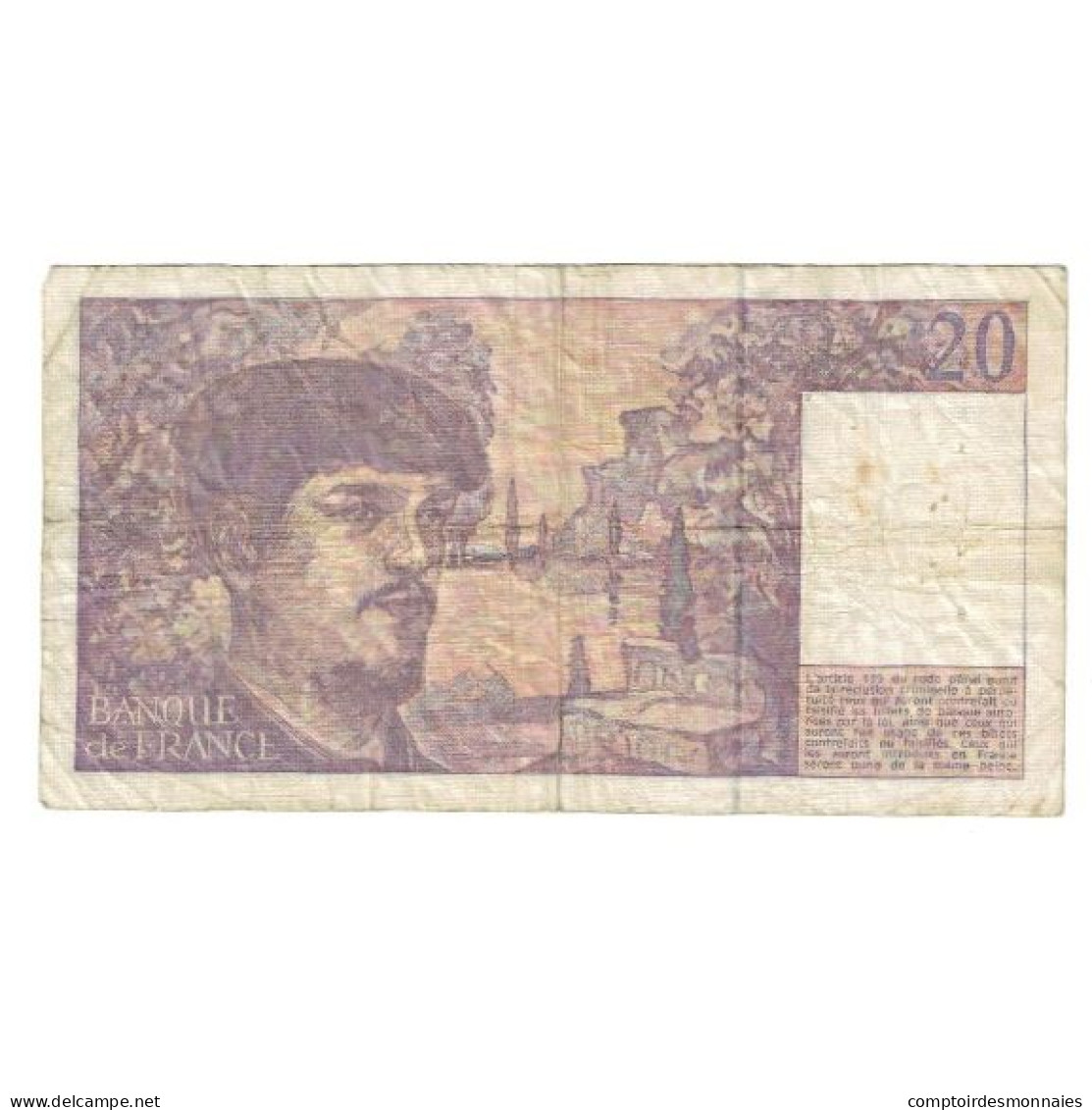 France, 20 Francs, Debussy, 1990, Q.029, B, Fayette:66bis.1, KM:151d - 20 F 1980-1997 ''Debussy''
