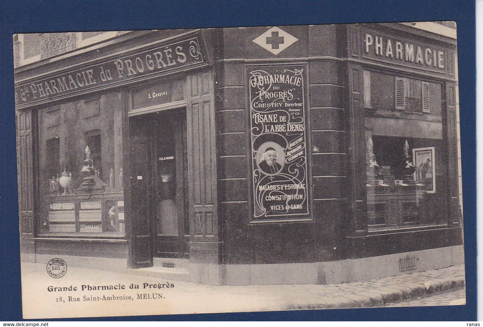 CPA [77] Seine Et Marne > Melun Commerce Shop Devanture Magasin Pharmacie - Melun