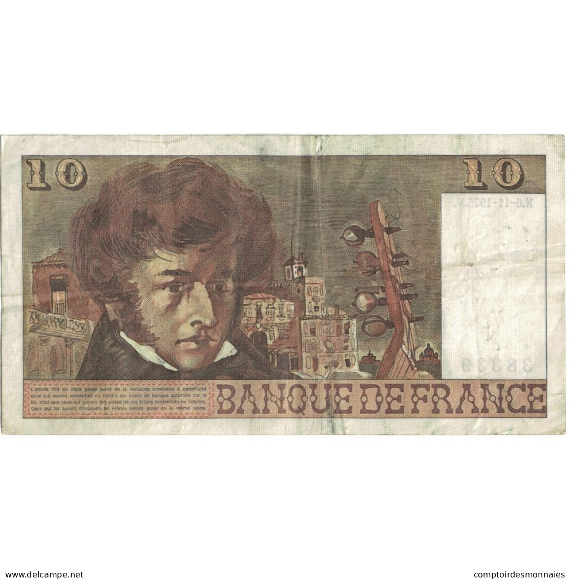 France, 10 Francs, Berlioz, 1976, J.278, B+, Fayette:63.16, KM:150c - 10 F 1972-1978 ''Berlioz''