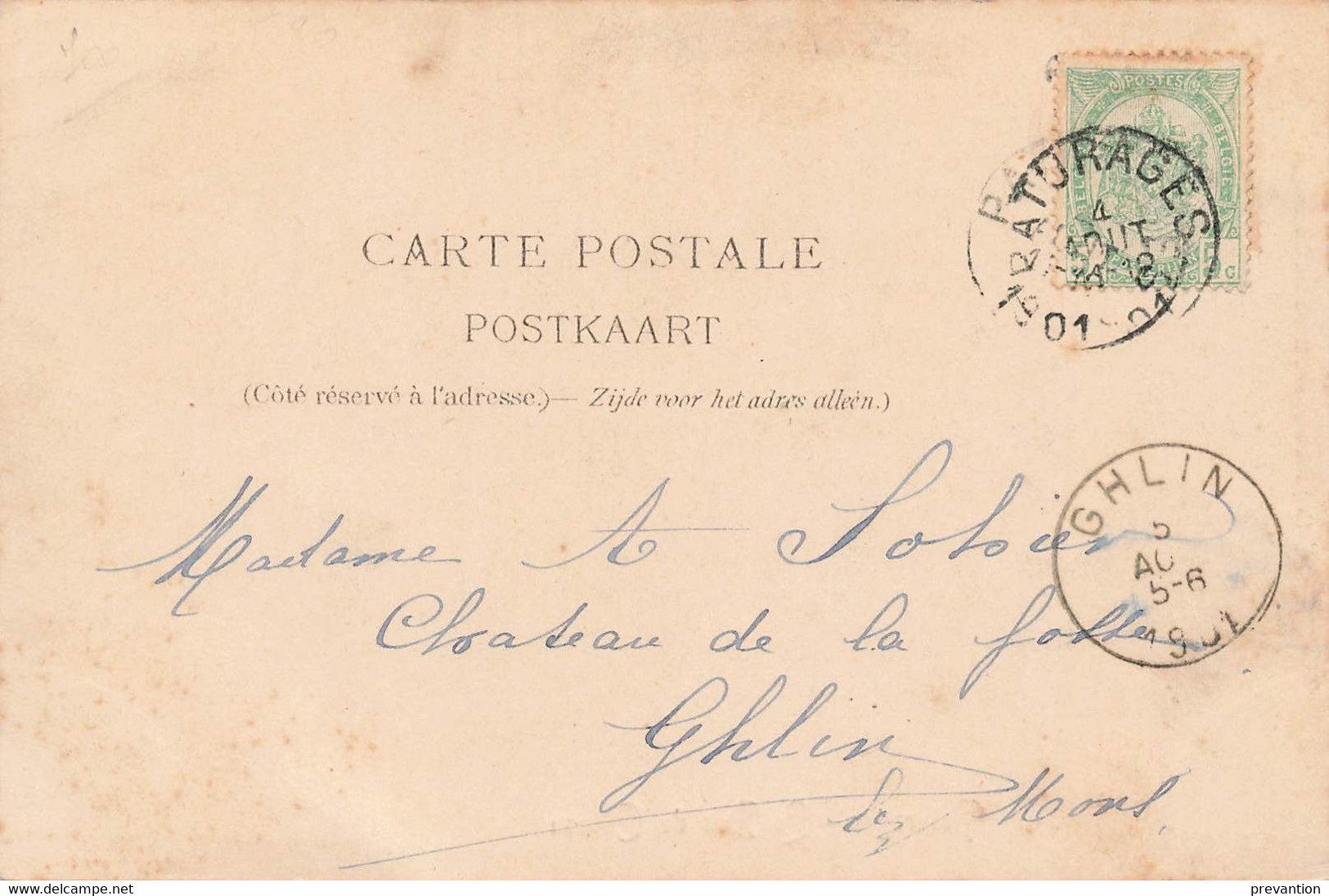 PATURAGES - La Rue Du Côteau - Carte Circulé En 1901 - Colfontaine