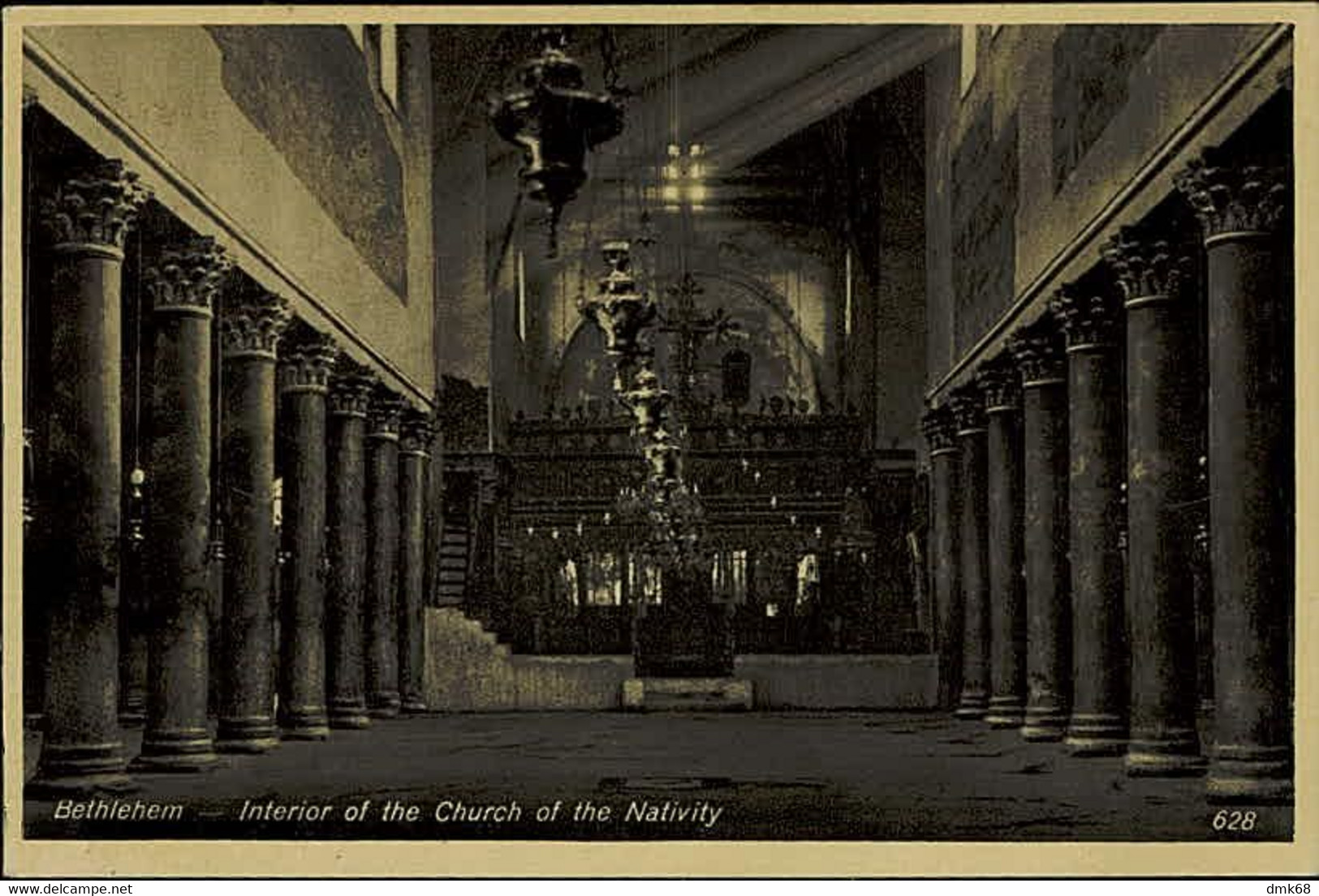 PALESTINE -  BETHLEHEM - INTERIOR OF  THE CHURCH OF THE NATIVITY - PUB. THE ORIENTAL COMM. BUREAU - 1930s (12981) - Palestine