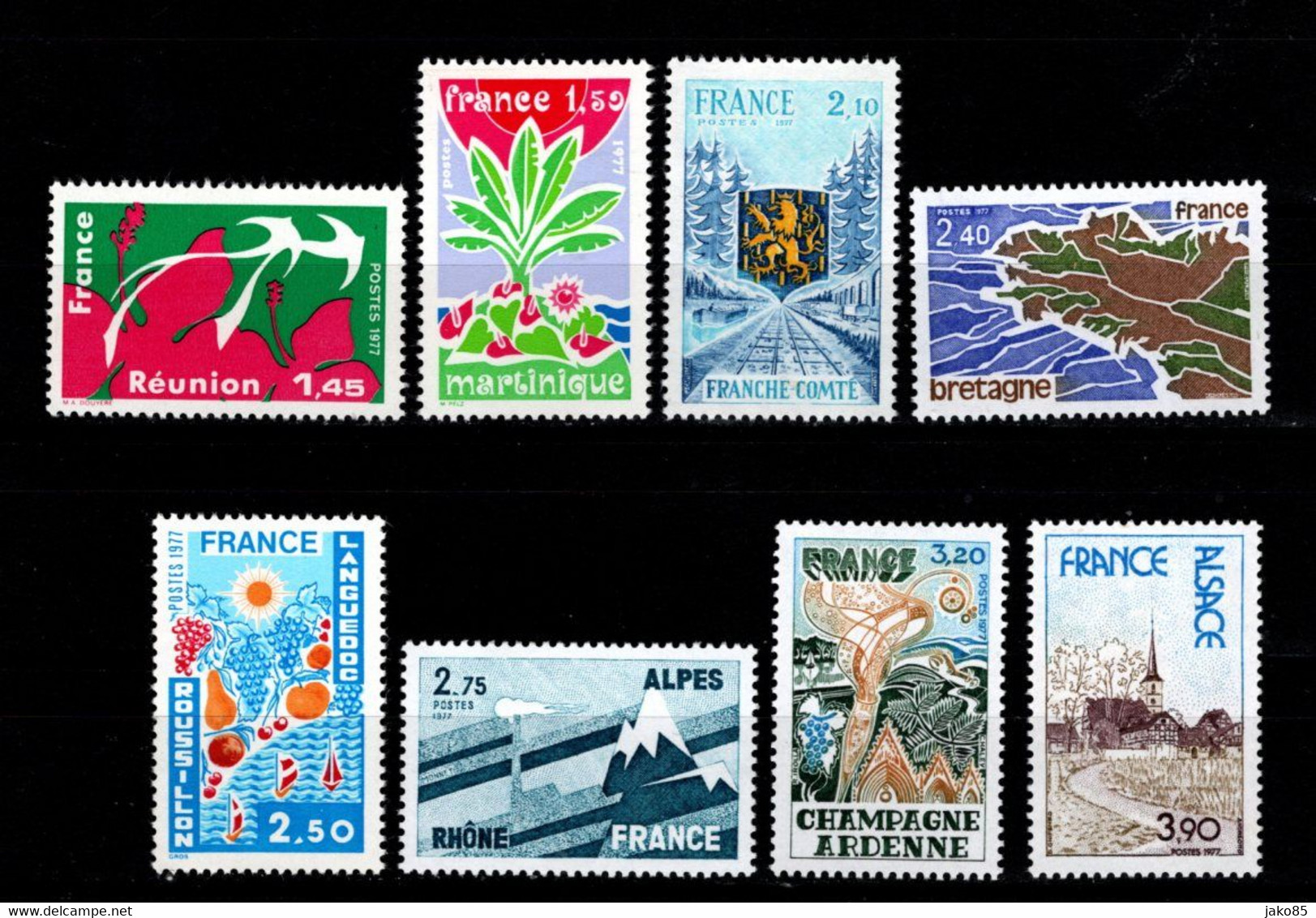 FRANCE - 1977 - YT N° 1914 / 1921 - ** - Régions - TB - Altri & Non Classificati