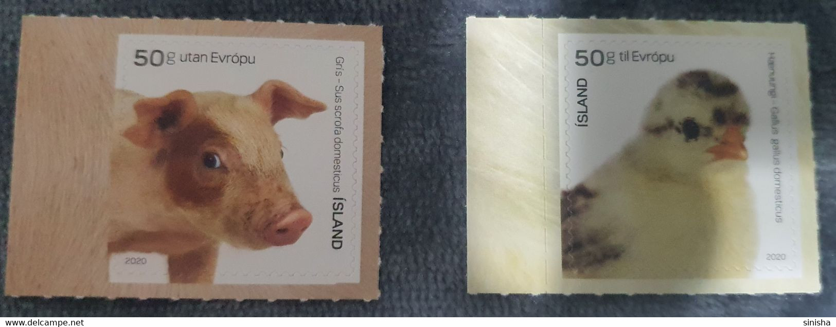 Iceland / Animals / Bird And Pig - Unused Stamps