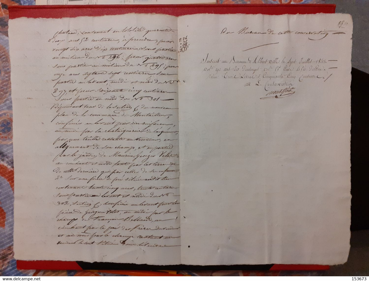 Papier Timbré Savoie 30 C.(1841) Acte Vente Terrains Montailleur/Plancherine Entre FAVRE Et VELAT 1835 - Gresy Sur Isere