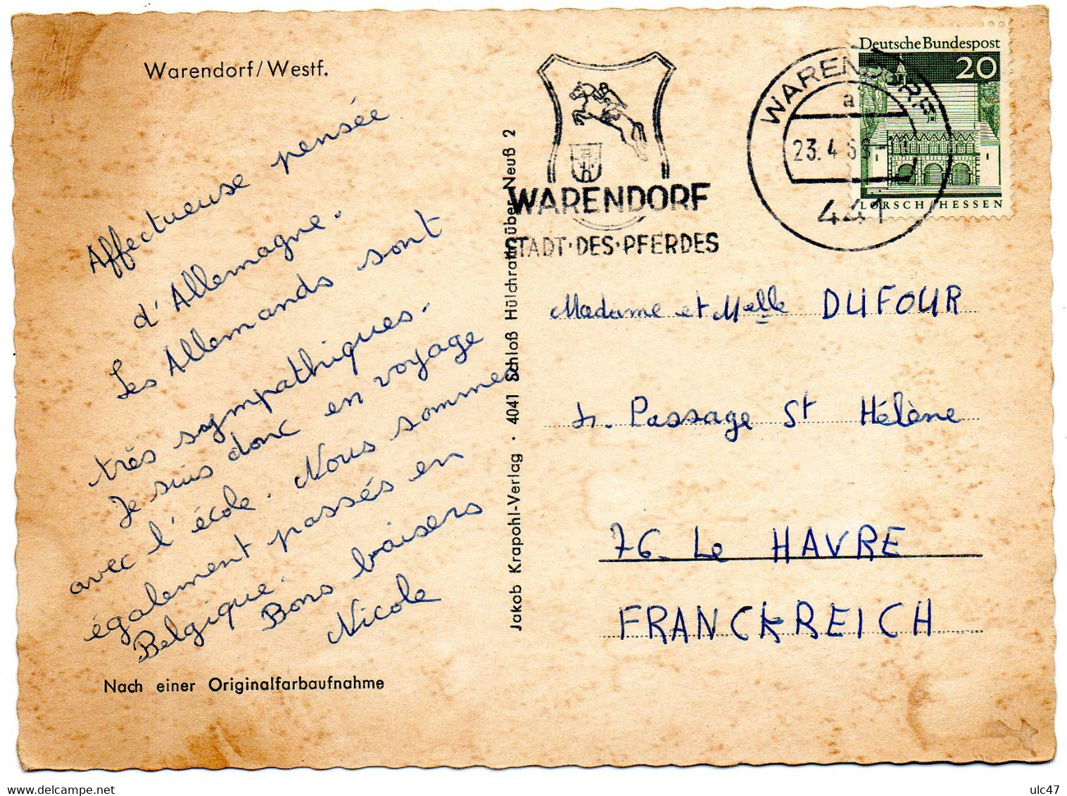 - WARENDORF / Westf. - Scan Verso - - Warendorf